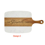 Personalized Marble and Acacia Serving Board