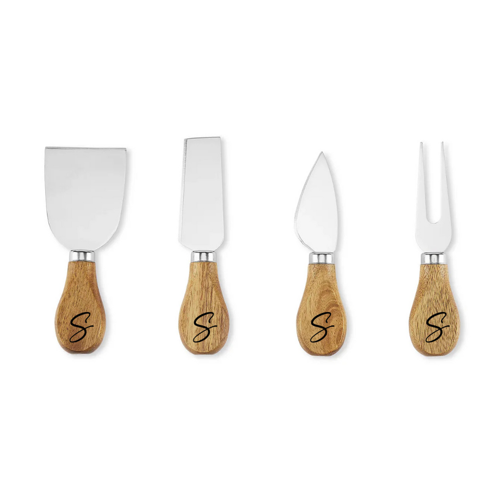 Personalized Marble and Acacia Serving Board
