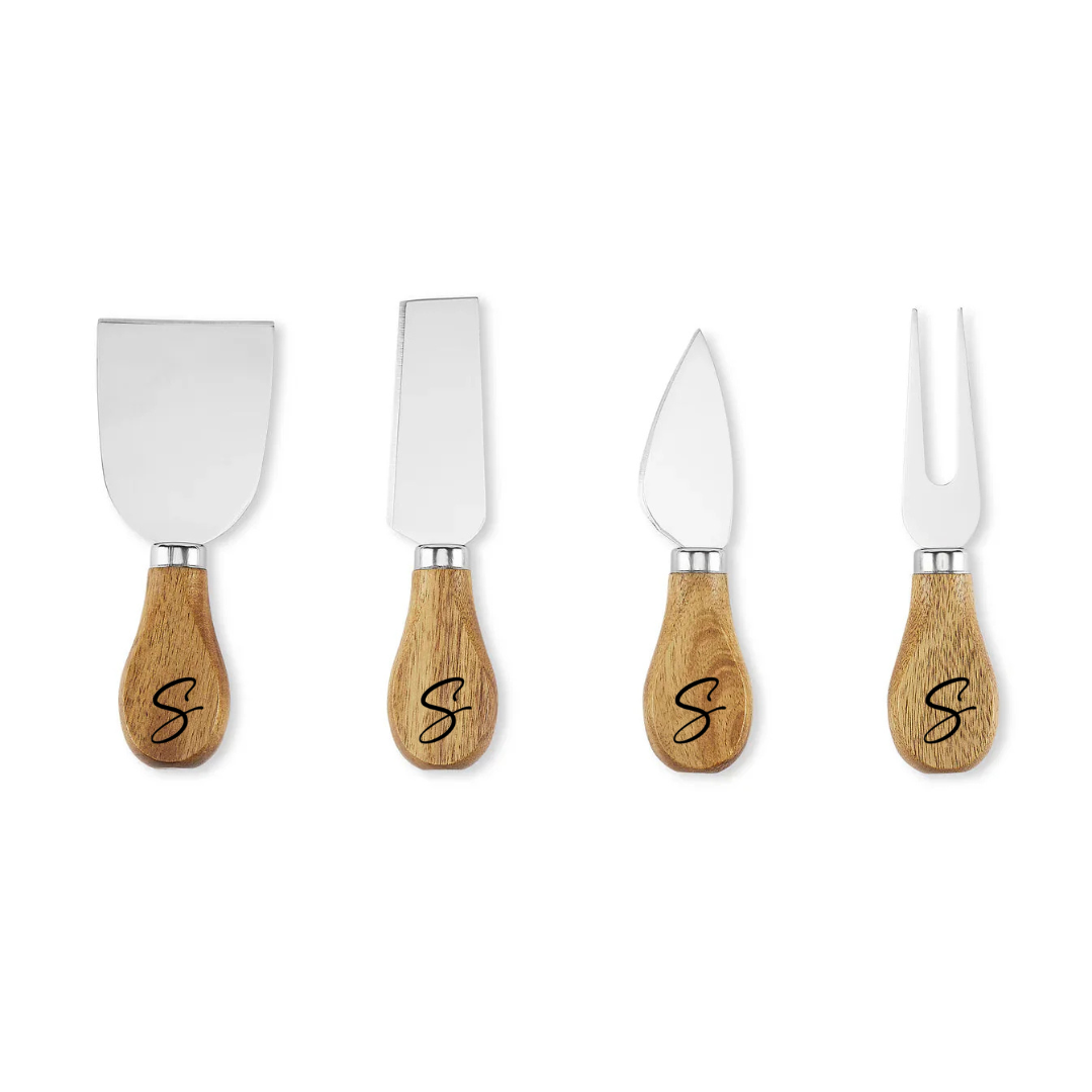 Personalized Marble and Acacia Serving Board
