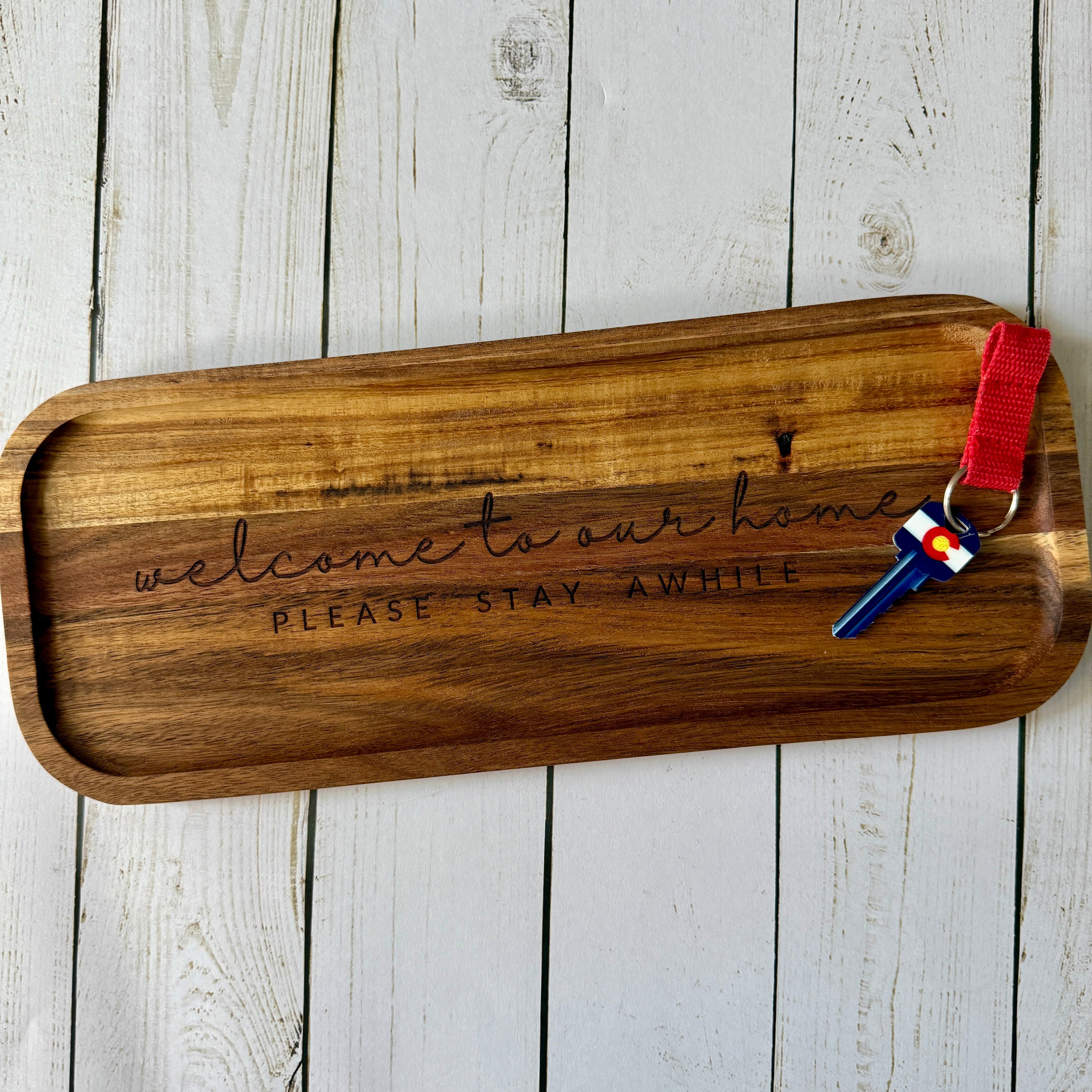Personalized Solid Acacia Wood Tray
