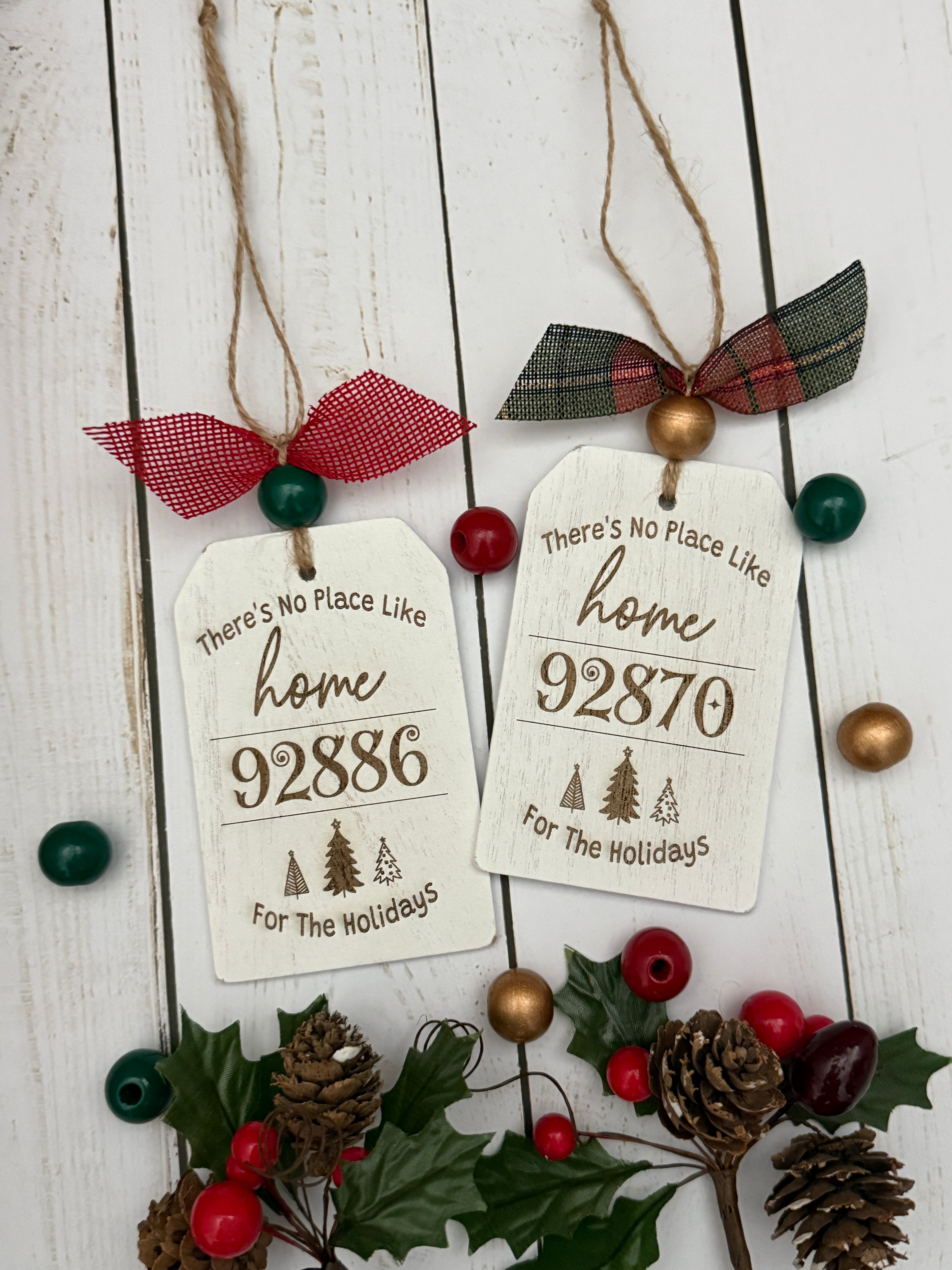 Rustic Zip Code Ornament