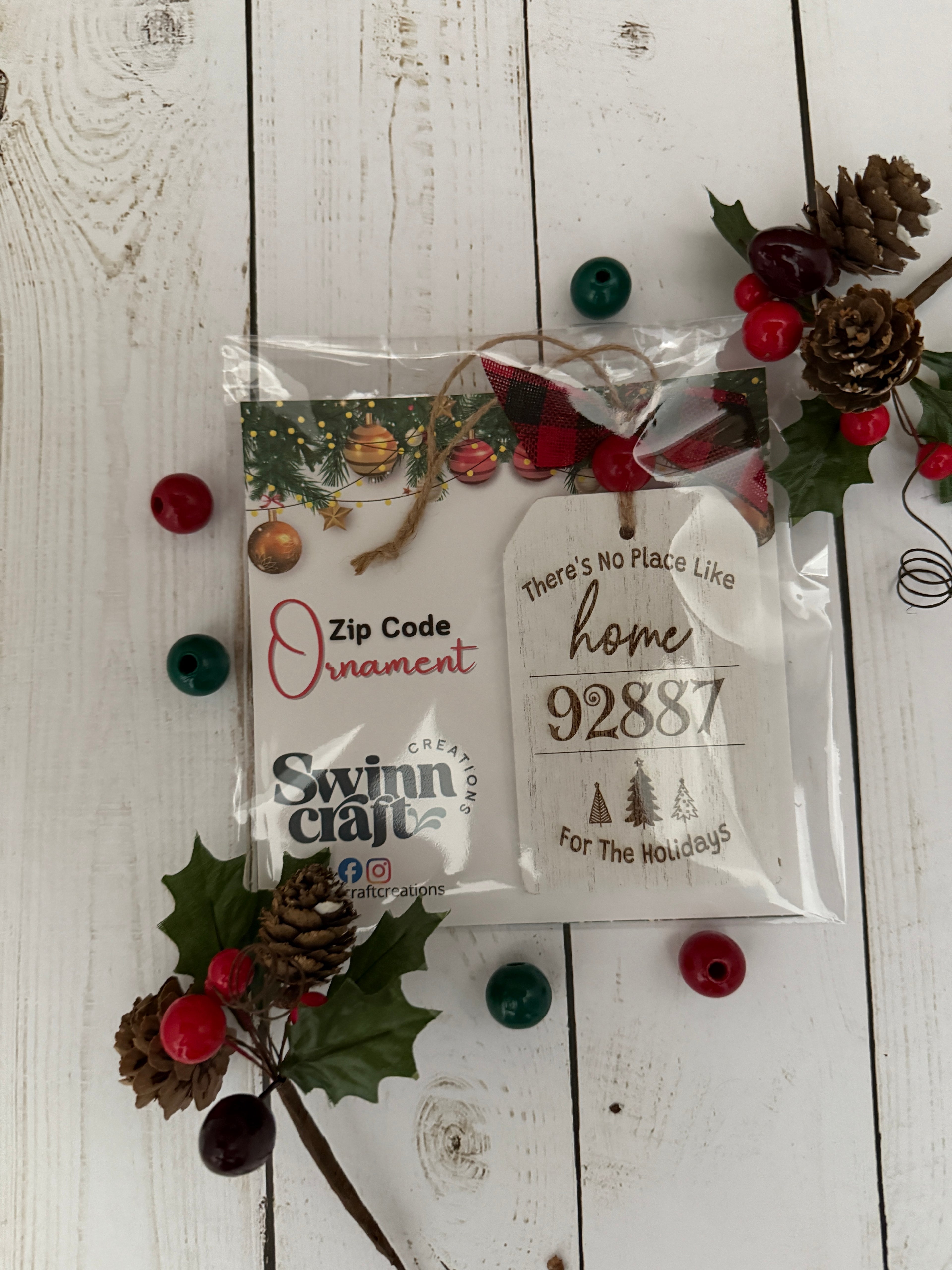 Rustic Zip Code Ornament